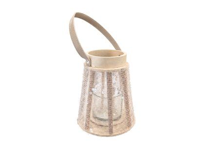 Lucerna s flitry CONE GLAM 22 cm bílá s elegantním kuželovým designem