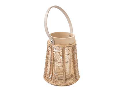 Lucerna s flitry CONE GLAM 26 cm přírodní s elegantním kuželovým designem