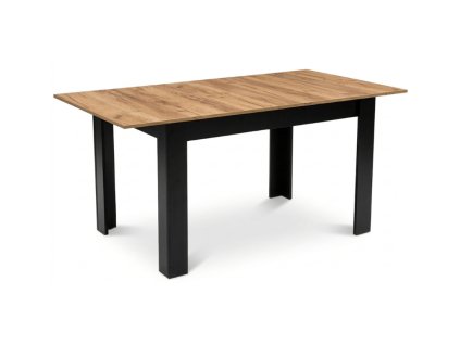 Rozkládací jídelní stůl MADO 120/160x80 cm, černá/dub craft do moderní jídelny