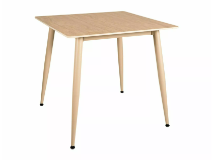 Čtvercový jídelní stůl ZURELI 80 x 80 cm, travertine/kašmír s elegantním designem