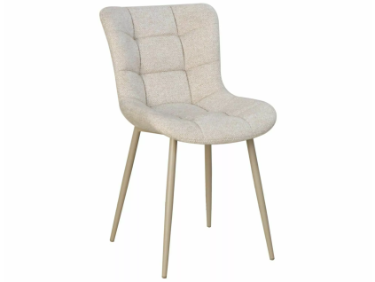 Čalouněná jídelní židle ZEVORI, kašmírově béžová s elegantním prošívaným opěradlem