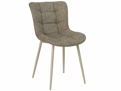 Čalouněná jídelní židle ZEVORI, tmavě béžová/ kašmír s elegantním prošívaným opěradlem