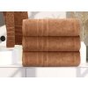 Kvalitní osuška Comfort Maxi 100x200 cm hnědá s dekorativní bordurou, 100% bavlna