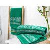 Zelená osuška BAMBOO 70 x 140 cm s dekorativním bambusovým vzorem, 70% bambus a 30% bavlna