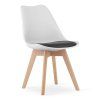 Designová bílo-černá židle BALI MARK s bukovými nohami do jídelny i pracovny