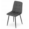 Designová židle KARA v sametu tmavě šedá barva a černé nohy