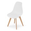 Minimalistická jídelní židle KITO bílá s bukovou konstrukcí