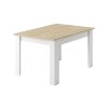 Bílý jídelní stůl s deskou v dekoru dub sonoma MADO 120x80