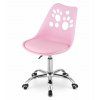 Ergonomická kancelářská židle PRINT růžová s motivem tlapky