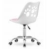 Otočná dětská židle PRINT bílo-růžová s ergonomickým tvarem