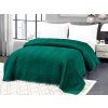 Zelený sametový přehoz na postel se vzorem ARROW VELVET (Rozměr 220 x 240 cm)