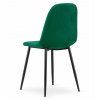 Designová jídelní židle COMO tmavě zelená samet a černé nohy