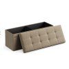 Úložný taburet OTTOMAN 110x38 cm – praktický světle hnědý sedák s úložným prostorem.