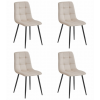 Designová béžová sametová židle KARA – ideální do jídelny
