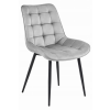 Světle šedá sametová židle BERA s černými nohami, elegantní design