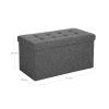Taburet OTTOMAN 76x38 cm tmavě šedý – kombinace pohodlí a úložného prostoru