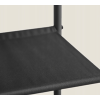 Designová kovová předsíňová stěna LOFT 180 cm s policemi, černá/dub sonoma