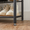Designová kovová předsíňová stěna INDUSTRY 175 cm, černá s dekorem dub sonoma