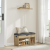 Praktický botník WESO SONOMA 80x30x44 cm – stylový doplněk s černým sedákem