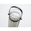 Šedá solární lampa LANTERN GREY 46 cm s kouřovým sklem pro efektivní svícení