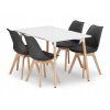 Jídelní set 1+4: bílý stůl ADRIA 120x80 + černé židle BALI MARK