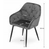 Designové jídelní křeslo FORIO šedé s černými nohami