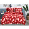 Červené povlečení mikroplyš CHRISTMAS TREES s vánočním designem