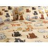Mikroplyšové povlečení COLORED CATS krémové