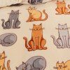 Mikroplyšové povlečení COLORED CATS krémové