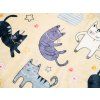 Mikroplyšové povlečení PURRSLEEP béžové s roztomilými kočkami