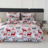 Stylové povlečení mikroplyš MERRY CHRISTMAS DEER šedé do vánoční ložnice