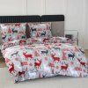 Luxusní povlečení mikroplyš MERRY CHRISTMAS DEER šedé s vánočním vzorem