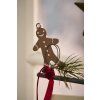 Ručně zdobená hnědá vánoční ozdoba GINGERBREAD