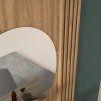 Nástěnný stolek se zrcadlem ENTSIAN, dub artisan, šířka 85 cm, zásuvka na kosmetiku, police na dekorace.