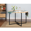 Stylový jídelní stůl ALTO 120x120 s kulatou deskou v dekoru dub