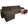 76961 rohova sedacka do u smart cosaro tmave hneda 295x140 cm s prijemnym zebrovanym calounenim