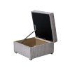 Tmavě hnědý taburet COSARO s úložným prostorem 65x65 cm – elegantní a praktický