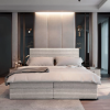 Komfortní postel boxspring ISPIRA 140x200 cm v krémovém provedení