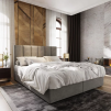 Luxusní čalouněná postel boxspring MERALIS 160x200 cm šedá