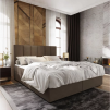 Luxusní čalouněná postel boxspring MERALIS 160x200 cm hnědá