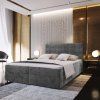 Luxusní boxspring postel GLORIEN VELVET 140x200 cm – šedé sametové provedení