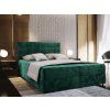 Luxusní čalouněná postel boxspring GLORIEN VELVET 160x200 cm zelená