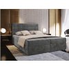 Stylová čalouněná postel boxspring GLORIEN VELVET 160x200 cm šedá