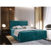 Luxusní boxspring postel GLORIEN VELVET 180x200 cm v tyrkysové barvě