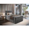 Stylová čalouněná postel boxspring GLORIEN VELVET 80x200 cm šedá