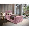 Luxusní čalouněná postel boxspring GLORIEN VELVET 90x200 cm růžová