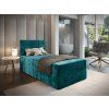 Luxusní boxspring postel GLORIEN VELVET 100x200 cm v tyrkysové barvě