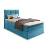 Elegantní modrá postel boxspring GLORIEN VELVET 90x200 cm pro maximální komfort