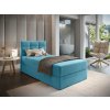 Luxusní čalouněná postel boxspring GLORIEN VELVET 90x200 cm v modré barvě