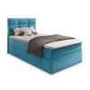 Elegantní modrá postel boxspring GLORIEN VELVET 100x200 cm pro maximální komfort